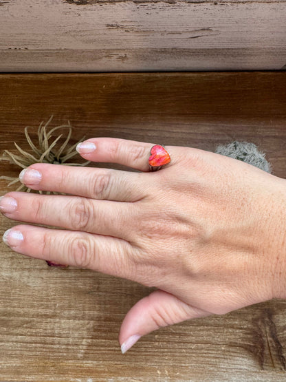 Heart Ring - Size 6 -Dahlia ring and sterling silver IIII
